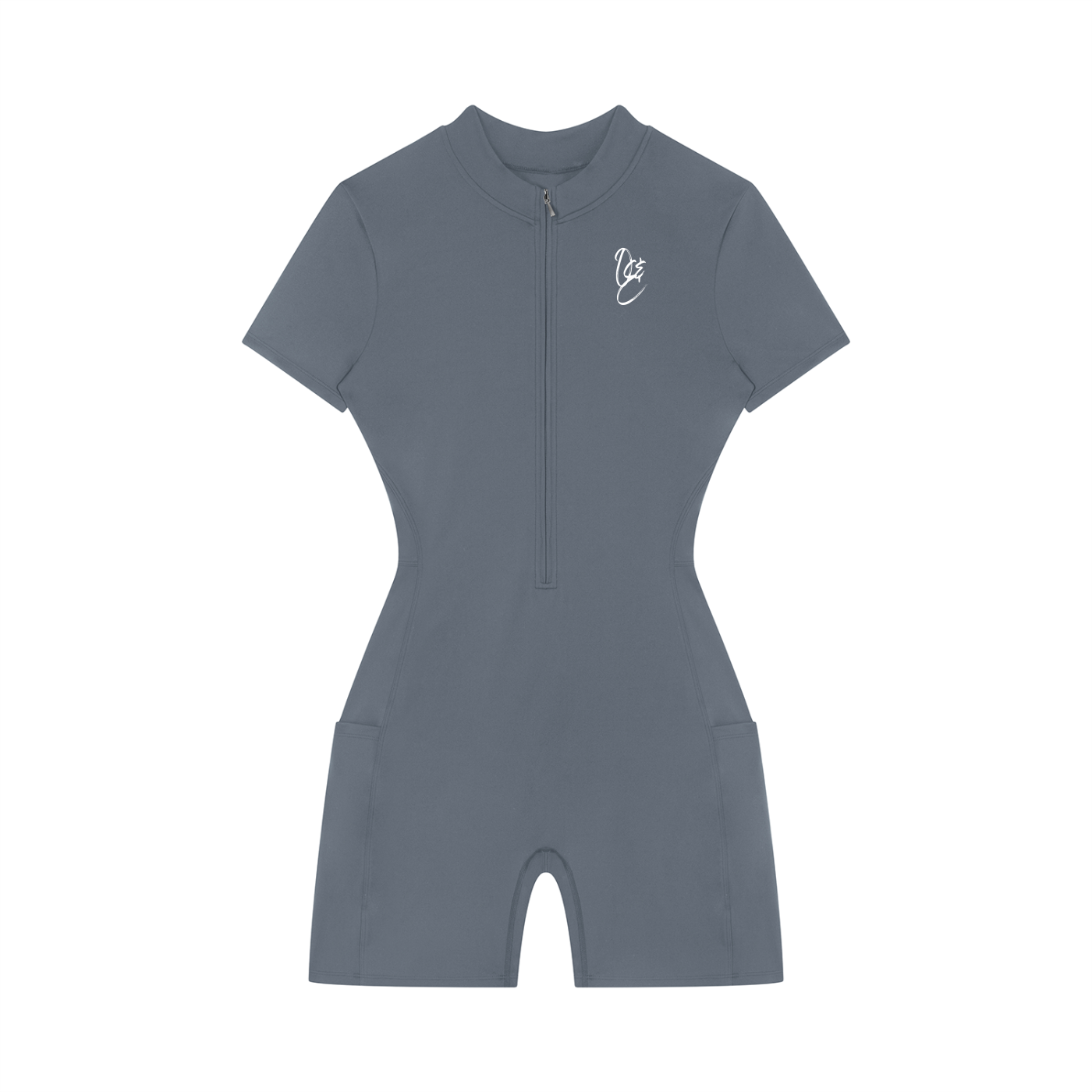 Women's Quarter-Zip Short Sleeve Romper