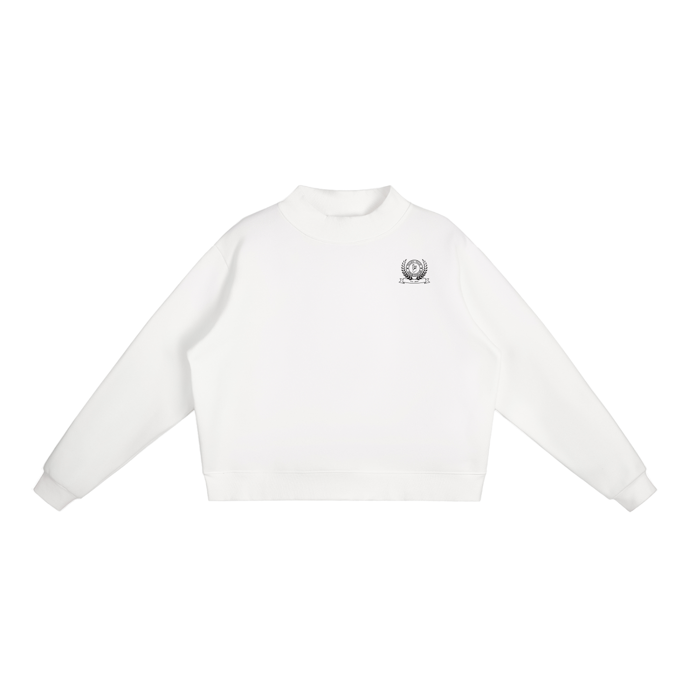 Essential Fleece Mock-Neck Crew Sweatshirt