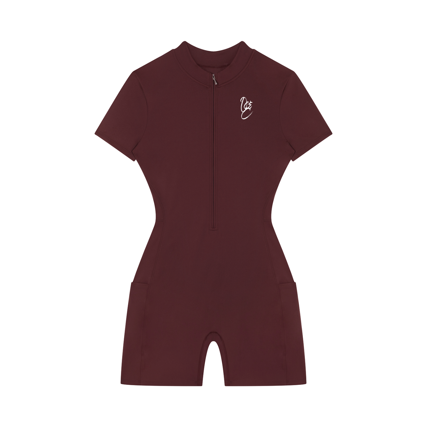 Women's Quarter-Zip Short Sleeve Romper