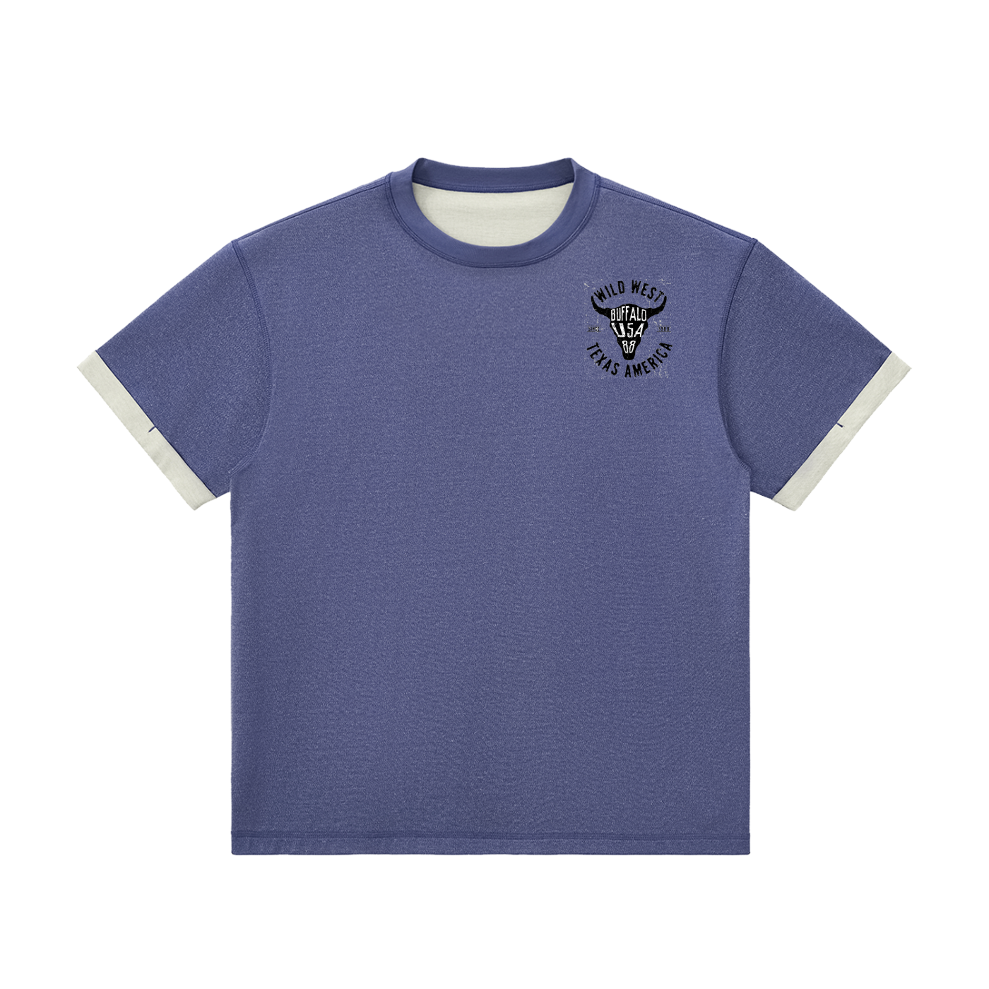 Contrast Cuff Cuffed T-Shirt