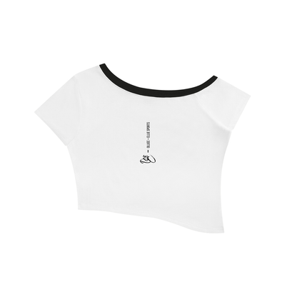Color Block Off-the-Shoulder T-Shirt