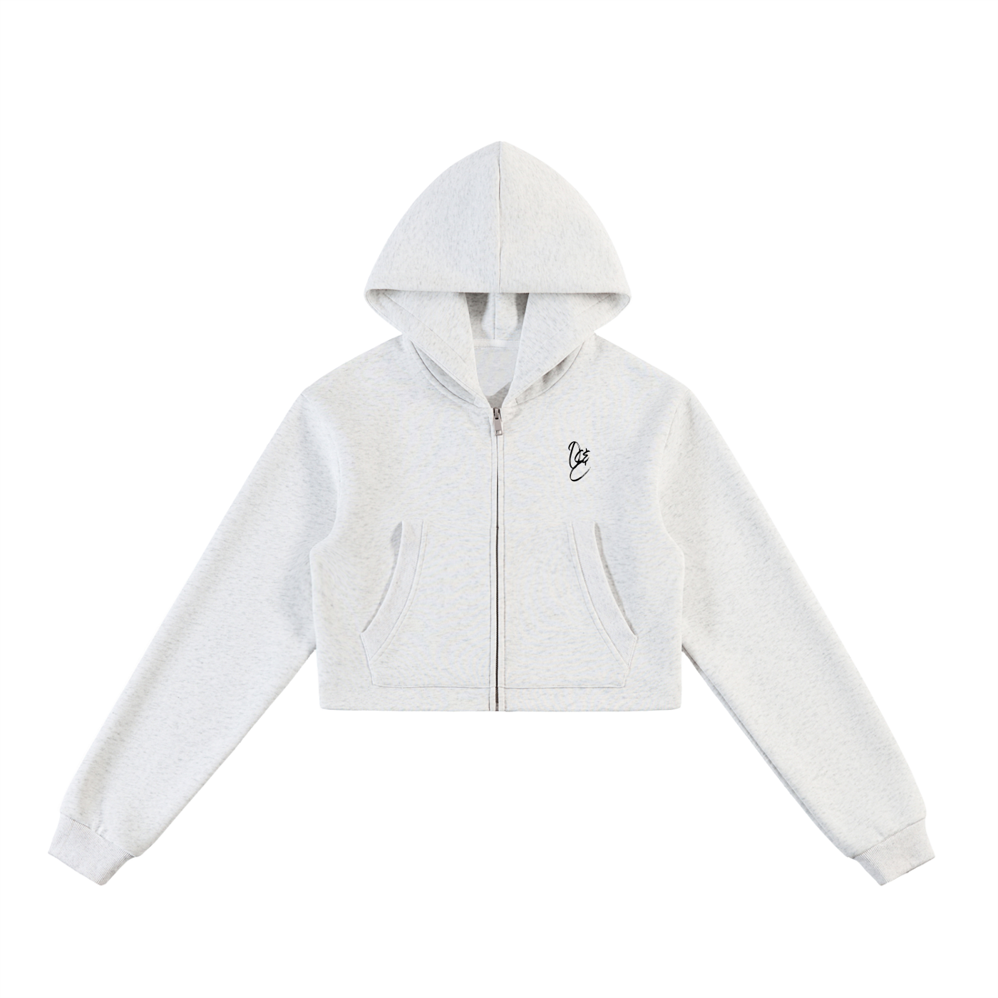 Essential Cropped Zip-Up Hoodie