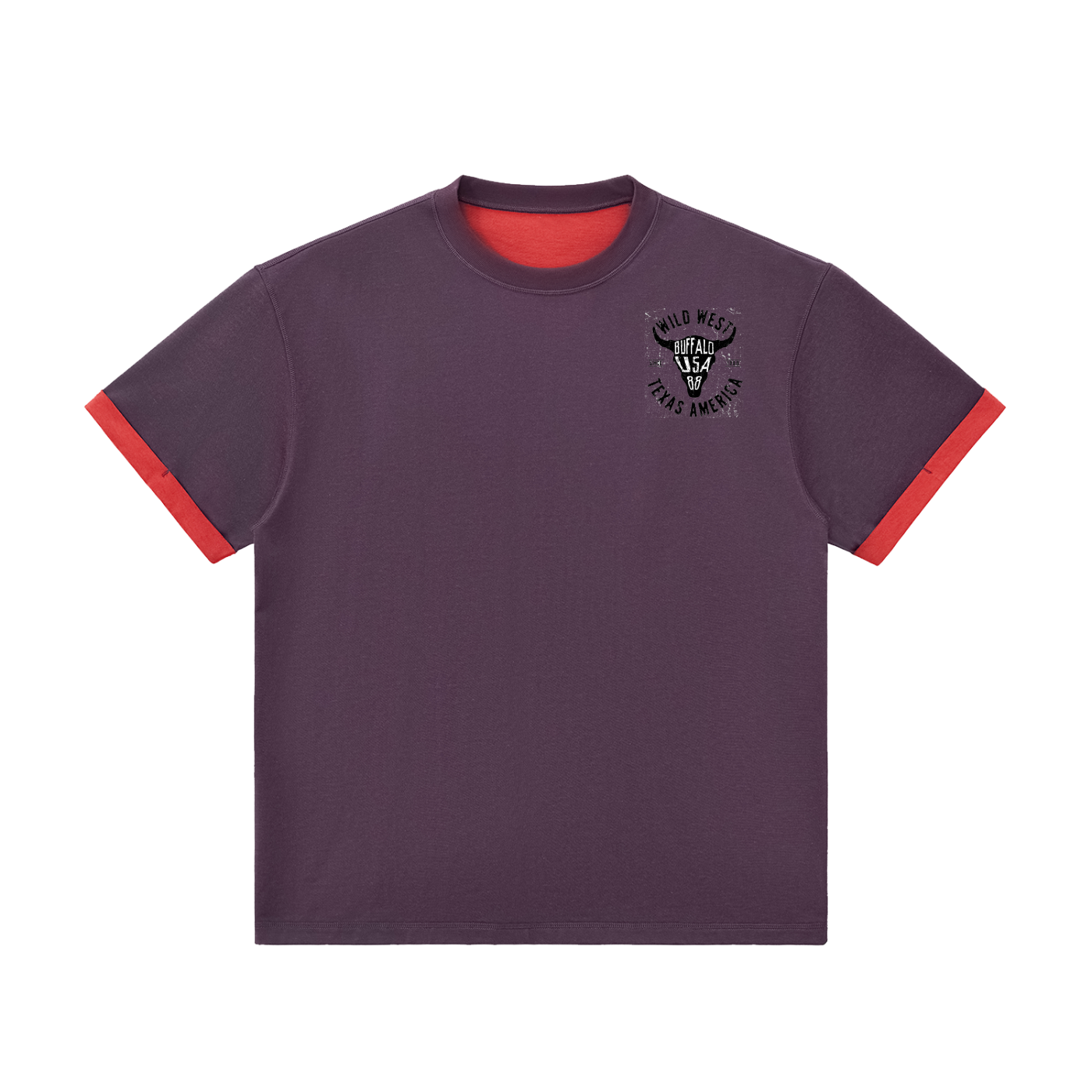 Contrast Cuff Cuffed T-Shirt
