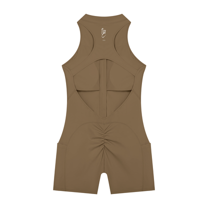 Quarter-Zip Yoga Romper