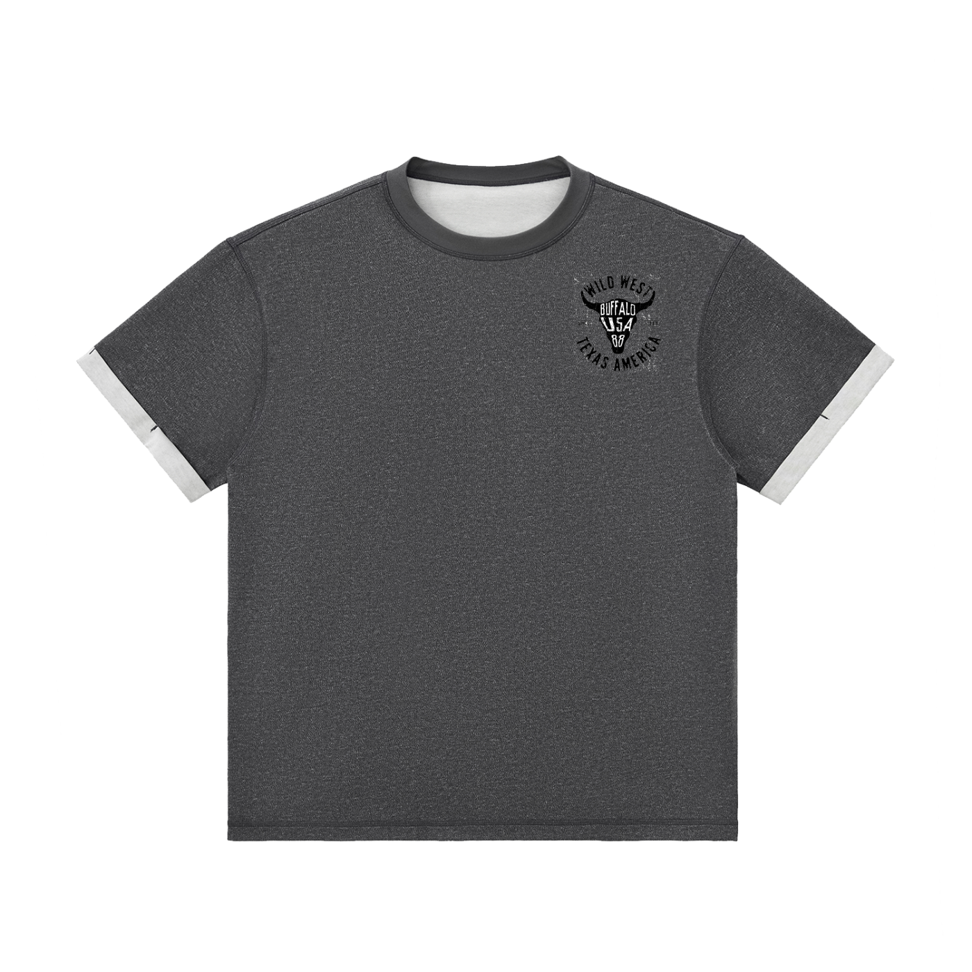 Contrast Cuff Cuffed T-Shirt