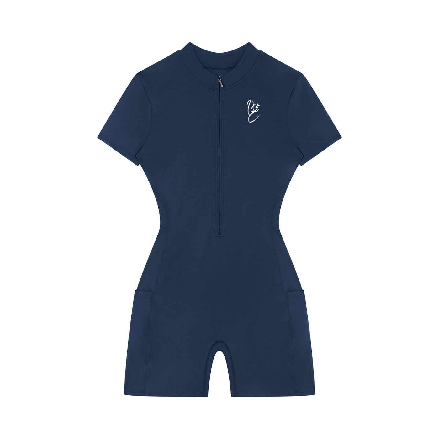 Women's Quarter-Zip Short Sleeve Romper