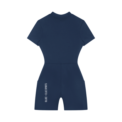 Women's Quarter-Zip Short Sleeve Romper