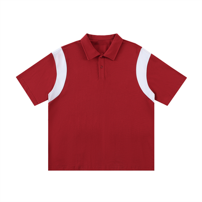 Contrast Panel Cotton Polo Shirt