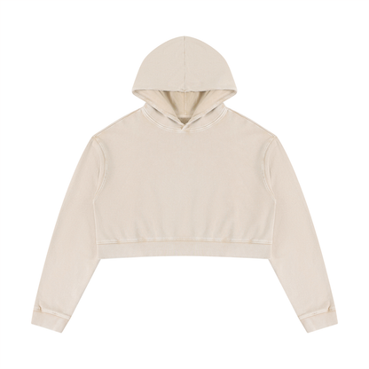 Women’s Mineral Washed Crop Hoodie