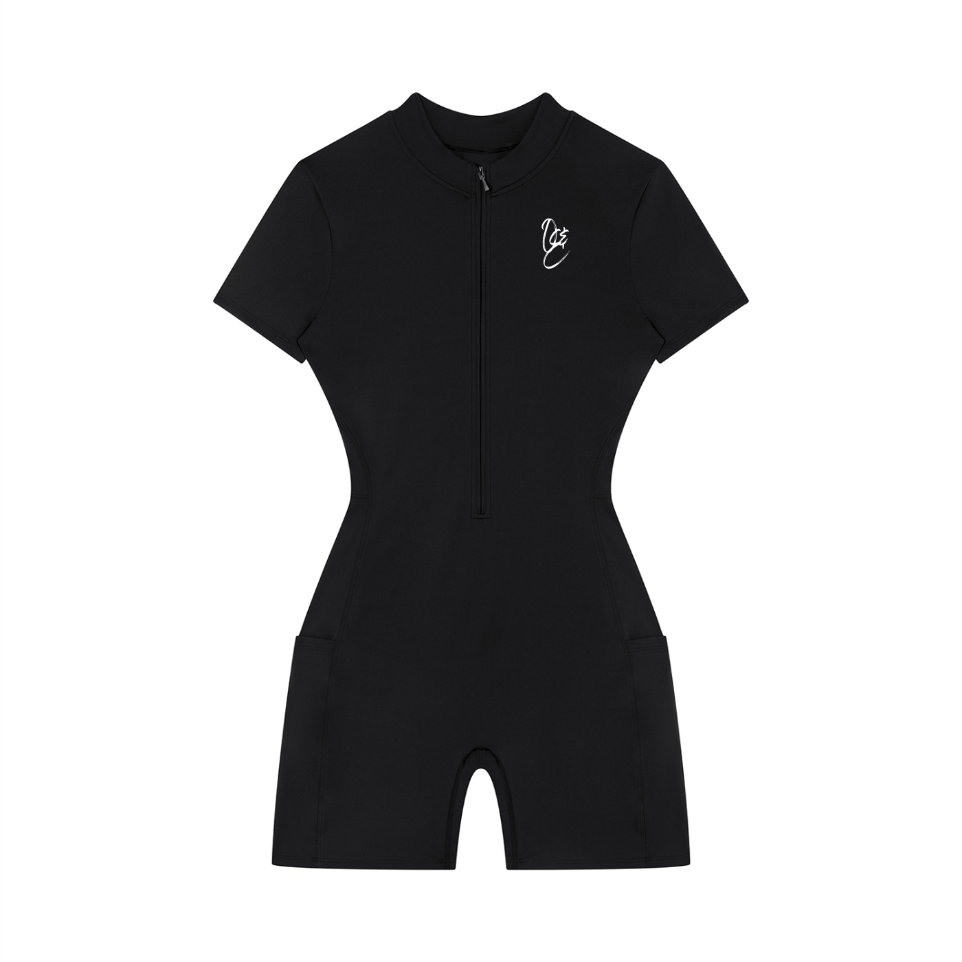 Women's Quarter-Zip Short Sleeve Romper