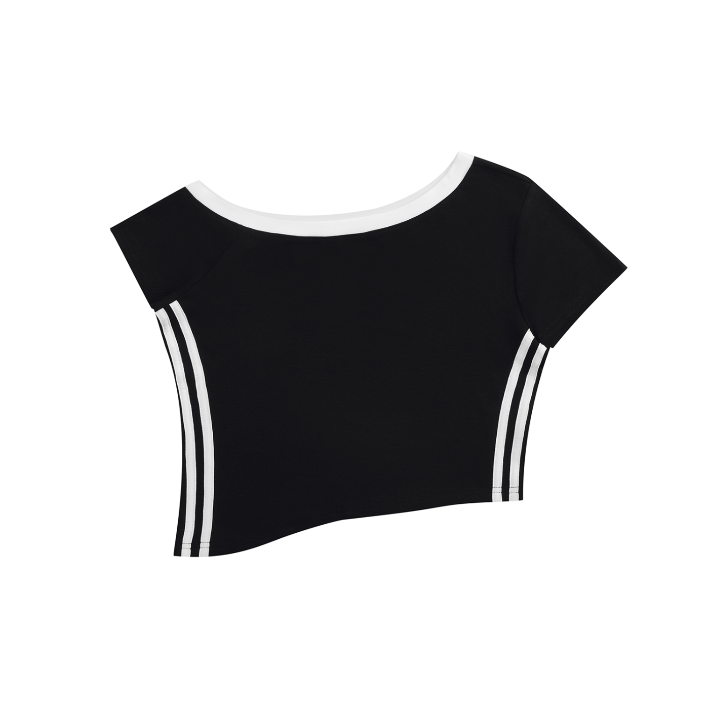Color Block Off-the-Shoulder T-Shirt