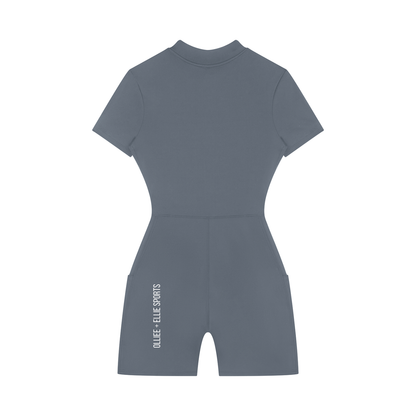 Women's Quarter-Zip Short Sleeve Romper
