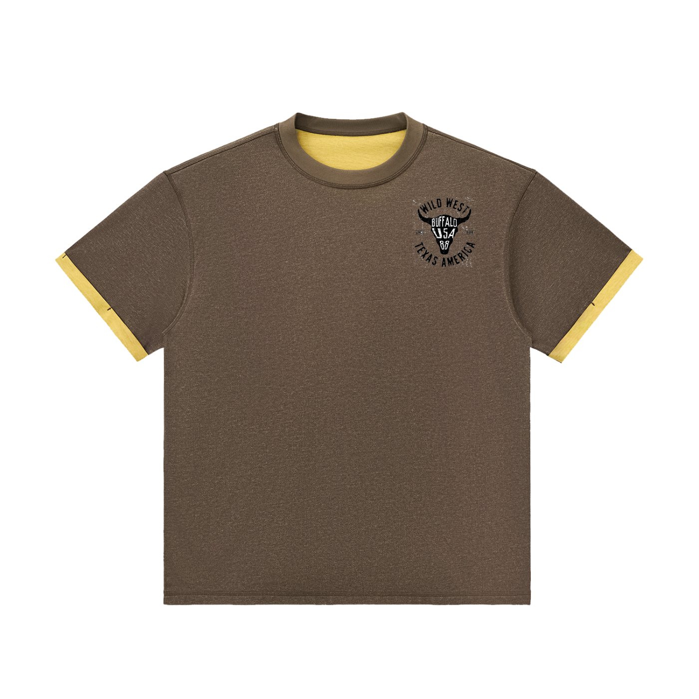 Contrast Cuff Cuffed T-Shirt