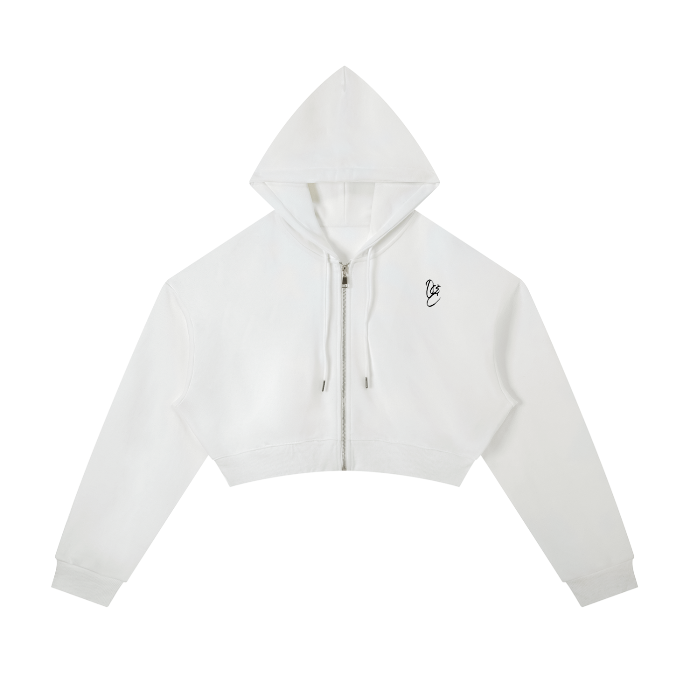 Essential Cropped Zip-Up Hoodie