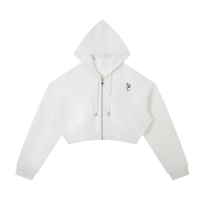 Essential Cropped Zip-Up Hoodie