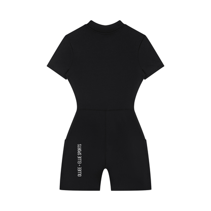 Women's Quarter-Zip Short Sleeve Romper