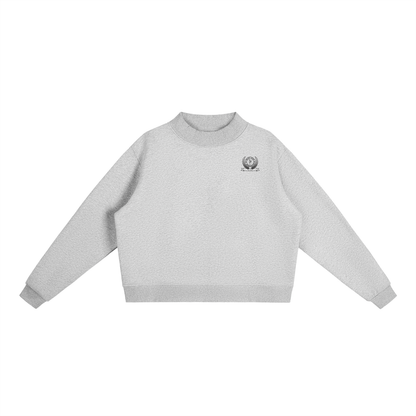 Essential Fleece Mock-Neck Crew Sweatshirt