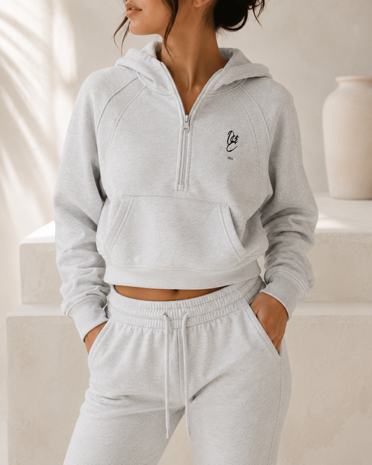 Cropped Half-Zip Hoodie
