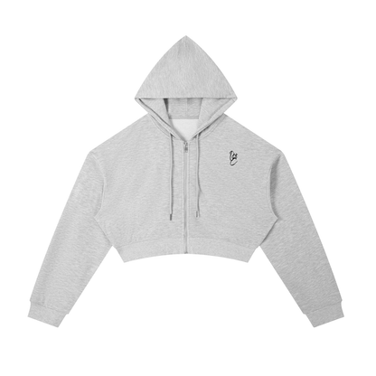 Essential Cropped Zip-Up Hoodie