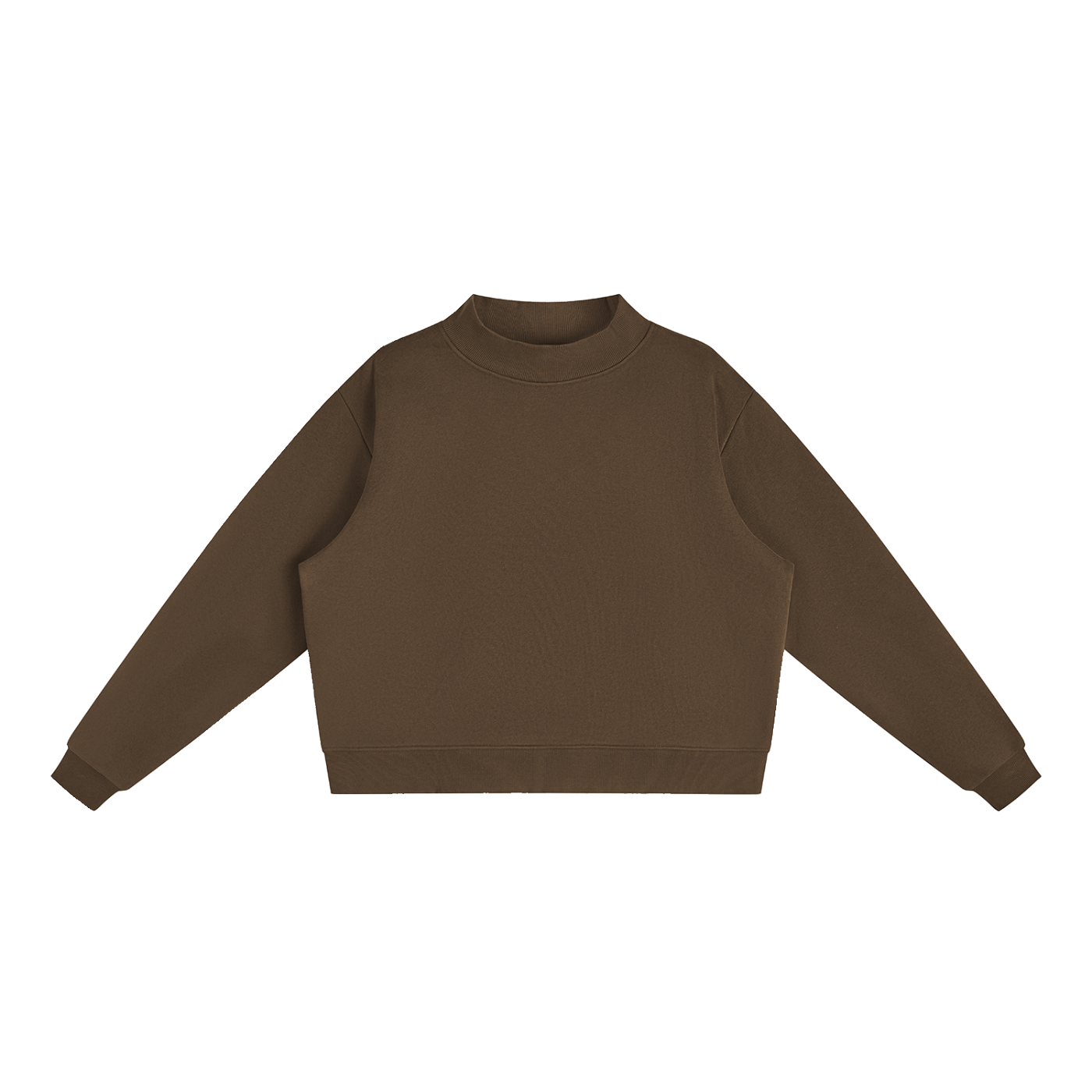 Essential Fleece Mock-Neck Crew Sweatshirt