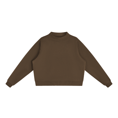 Essential Fleece Mock-Neck Crew Sweatshirt