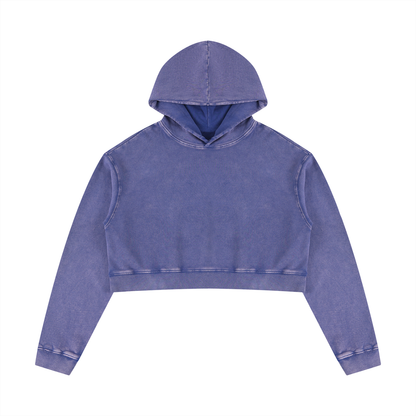Women’s Mineral Washed Crop Hoodie