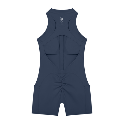 Quarter-Zip Yoga Romper