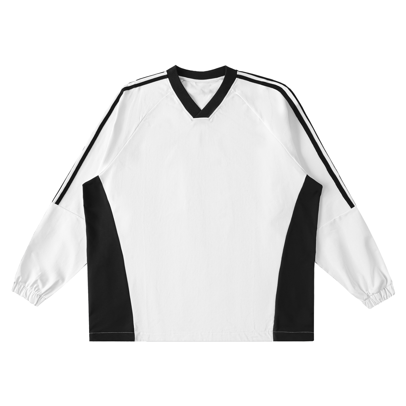 Color-Block V-Neck Long-Sleeve T-Shirt