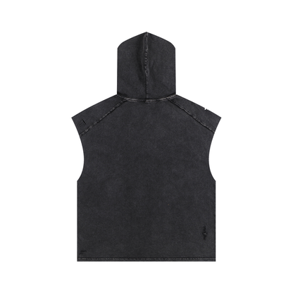 Snow Washed Boxy Hooded Tank Top