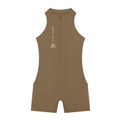Quarter-Zip Yoga Romper