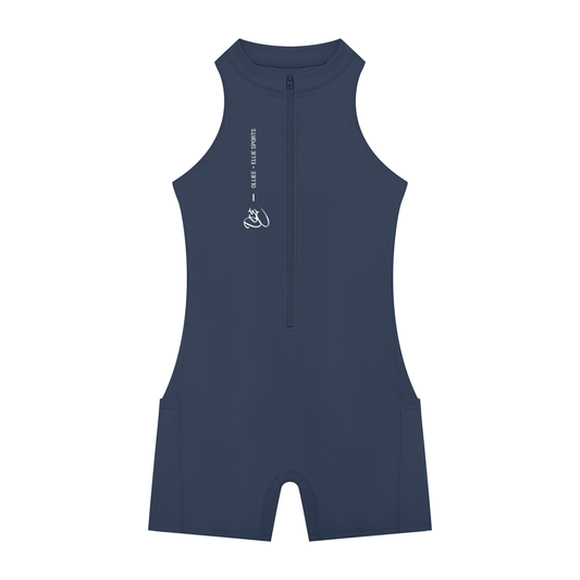 Quarter-Zip Yoga Romper