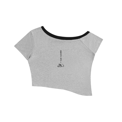 Color Block Off-the-Shoulder T-Shirt