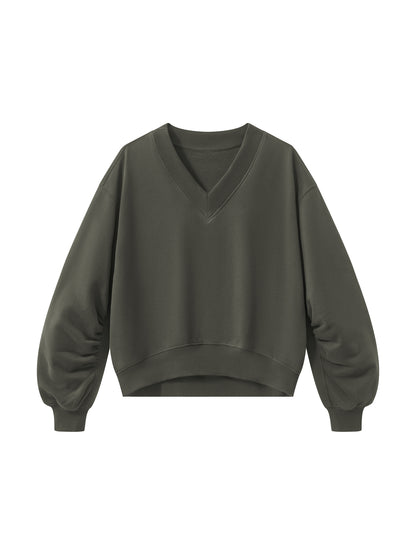 Crop V-Neck Sweatshirt