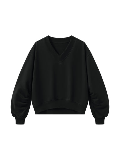 Crop V-Neck Sweatshirt