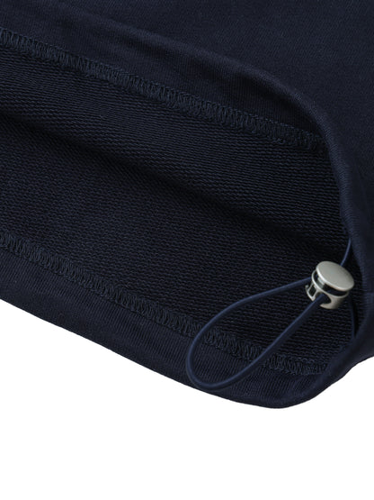 Contrast Striped Lapel Collar Sweatshirt
