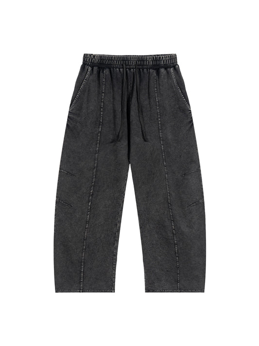 Snow Wash Drawstring Cotton Pants