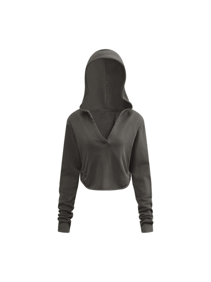 Vintage Washed Raw Edge Hoodie