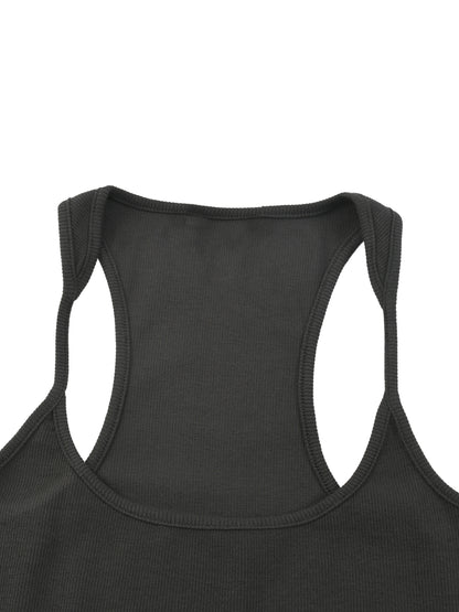 Slim Fit Ribbed Racerback Tank Top