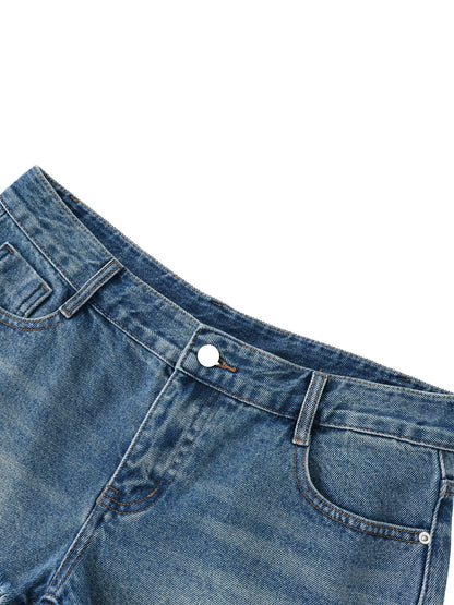 Women's Vintage Wash Raw Hem Denim Shorts